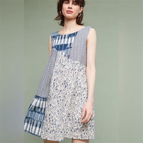 Anthropologie Ivy Patchwork A Line Mini Dress Xs Nwt Retail