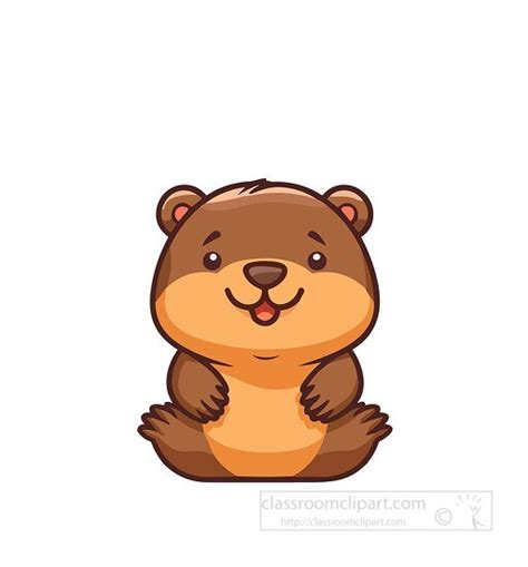 Beaver Clipart-cute smiling playful beaver clip art