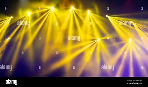 Banner Of Colorful Stage Lights And Smoke Concert And Theatre Scene