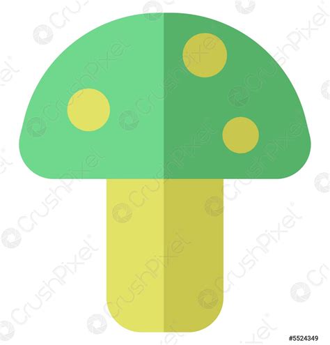 Green Fungi Illustration Vector On A White Background Stock Vector