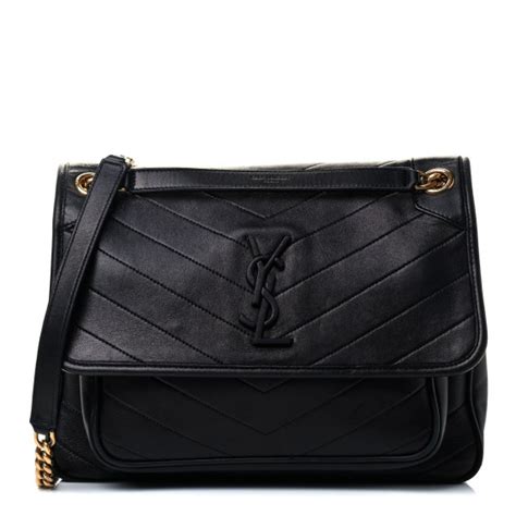 Saint Laurent Lambskin Matelasse Monogram Medium Niki Chain Satchel