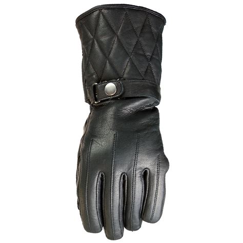 Motorcycle Waterproof Padded Gauntlet Leather Gloves - Austin Leather