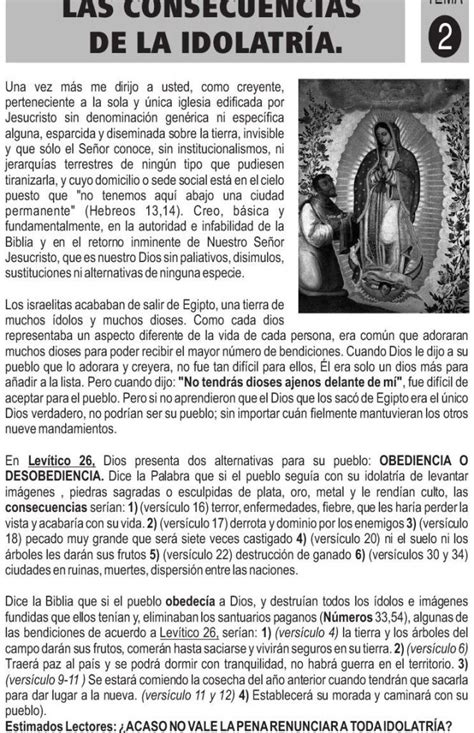 La Idolatria Y Sus Consecuencias Devocionales Cristianos