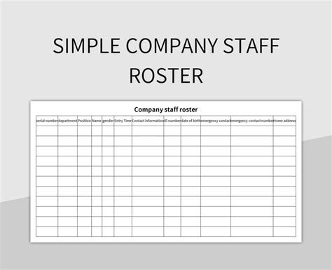 Free Printable Roster Templates For Google Sheets And Microsoft Excel