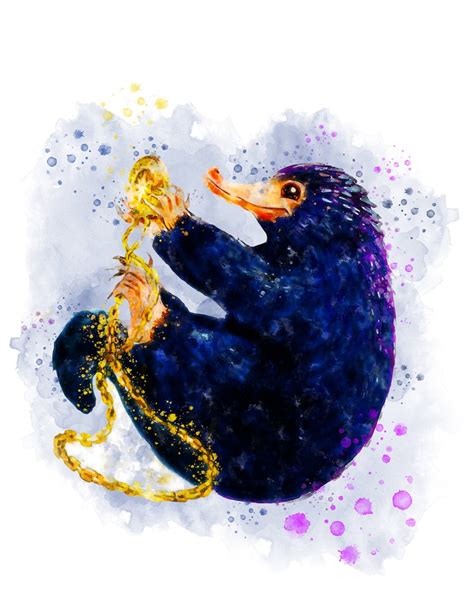 Fantastic Beasts Print Niffler Watercolor Fantastic Beasts Etsy