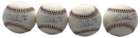 Lot Detail Al Kaline Lot Of Four Signed Inscribed Hof Oml