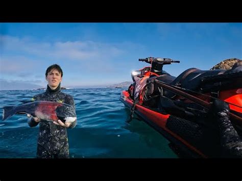 Spearfishing Solo Dive Off The JetsSki Spearfishing Gopro Fishing