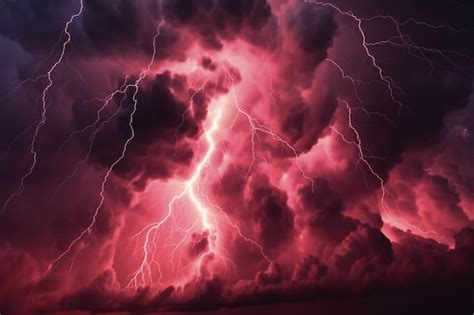 Premium Ai Image Eerie Backdrop Of Dark Red Storm Clouds And
