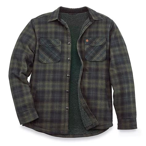 Flannel Shirt Jacket Green Plaid 2xl S 24264g 2x Uline