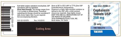 Cephalexin Tablets Package Insert