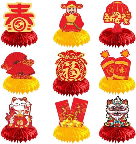 Bekecidi Pcs Chinese New Year Centerpiece Spring Festival Honeycomb