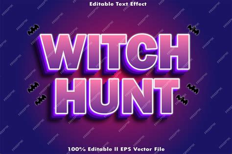 Premium Vector Witch Hunt Editable Text Effect