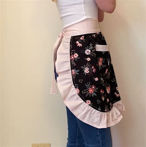 Womens Half Apron Ruffle Apron Womens Apron Baking Apron Waist