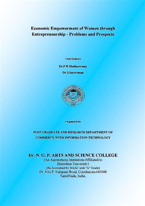 Pdf Economic Empowerment Of Women Through Entrepreneurship Problems