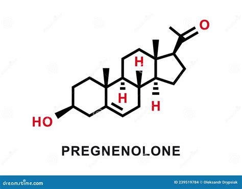 Pregnenolone Chemical Formula Pregnenolone Chemical Molecular Structure Vector Illustration