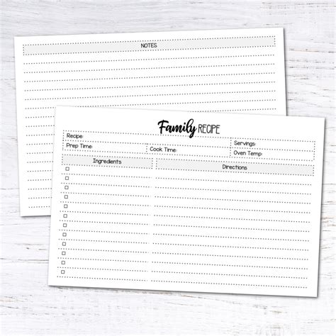 Free Printable Family Recipe Card {Editable PDF} — Krafty Planner