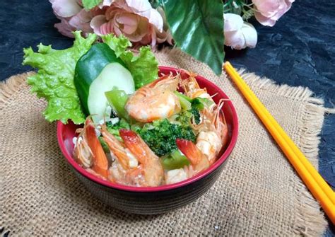 Resep Rice Bowl Udang Brokoli Saus Tiram Oleh Nur Erma Cookpad