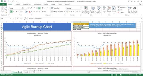 Agile Burn Up Chart Template In Excel