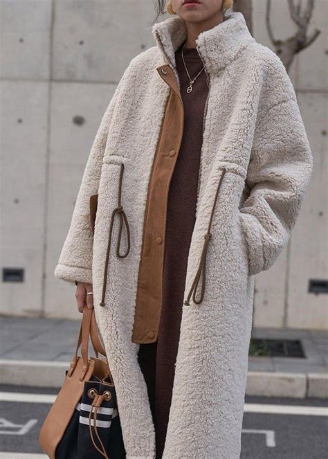 Nude Woolen Coats Plus Size Winter Coat High Neck Drawstring Jackets Artofit