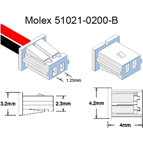 Cr Battery With Wire Leads And Molex Mm Pitch Connector Cmos