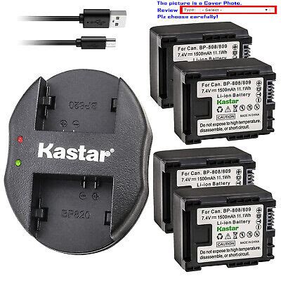 Kastar Battery Oval USB Charger For Canon BP 809 Canon VIXIA HF M30