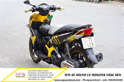 Tem Xe Nouvo Lx Monster V Ng En Nguy N Decal Chuy N D N Keo Xe