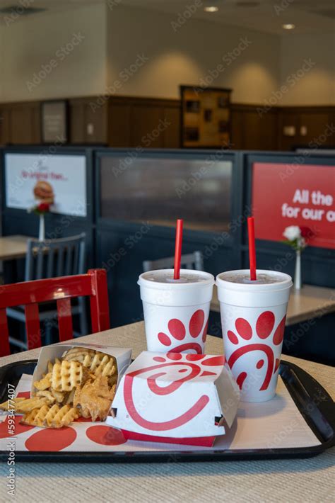 Chick Fil A Food On The Table In Chick Fil A Restaurant Chick Fil A