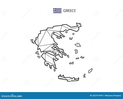 Mosaic Triangles Map Style Of Greece Isolated On A White Background