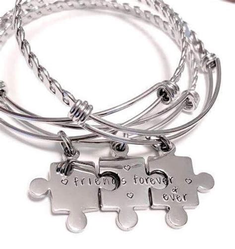 Three Best Friends Best Friend Bracelets Hand Stamped Etsy