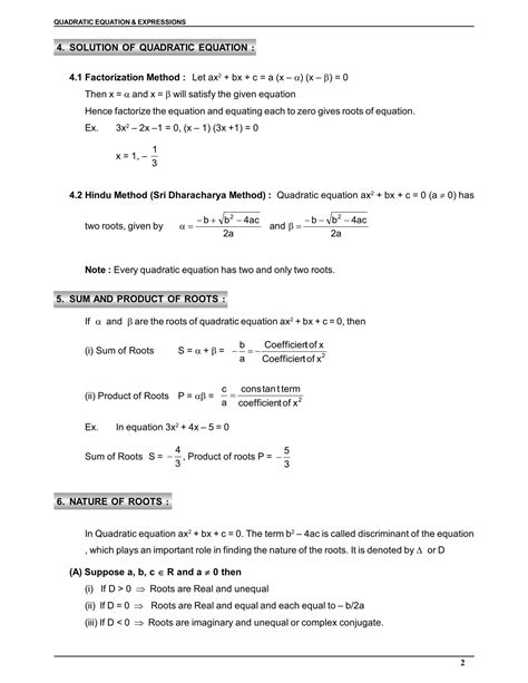 Quadratic Expression Important Questions Iit Jee Esaral