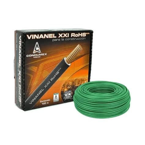 Caja De Cable Calibre 10 THW Vinanel XXI 600V Antillama Verde Condumex