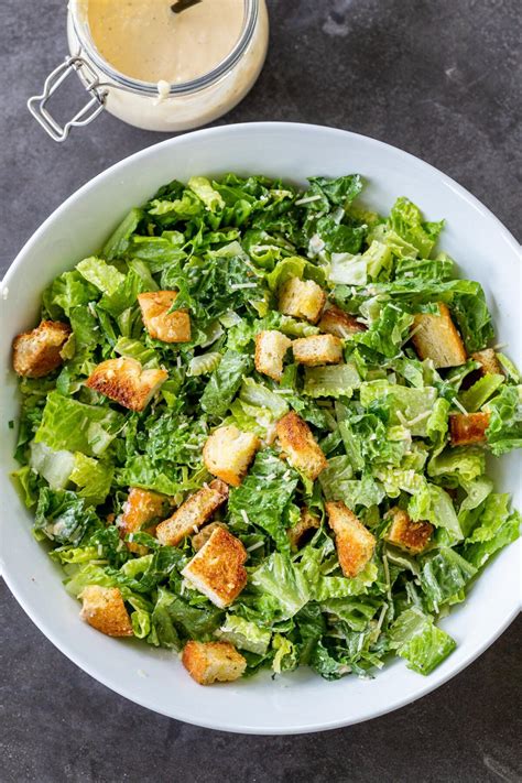 Homemade Creamy Caesar Salad Dressing Momsdish Healthy Caesar Salad Salad Dressing Recipes