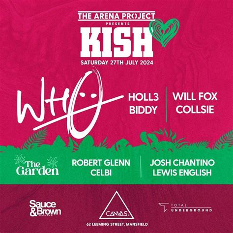 The Arena Project Presents Kish 27 07 24 Tickets Canvas Mansfield Mansfield Sat 27th July