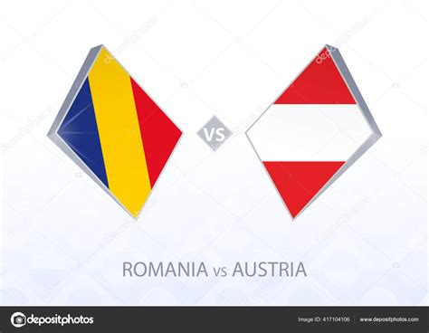 Europe Football Competition Romania Austria League Group Stock Vector