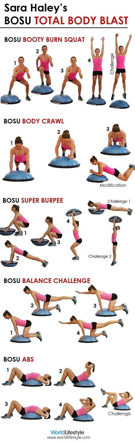 Sara Haleys Bosu Total Body Blast Worldlifestyle Bosu Workout