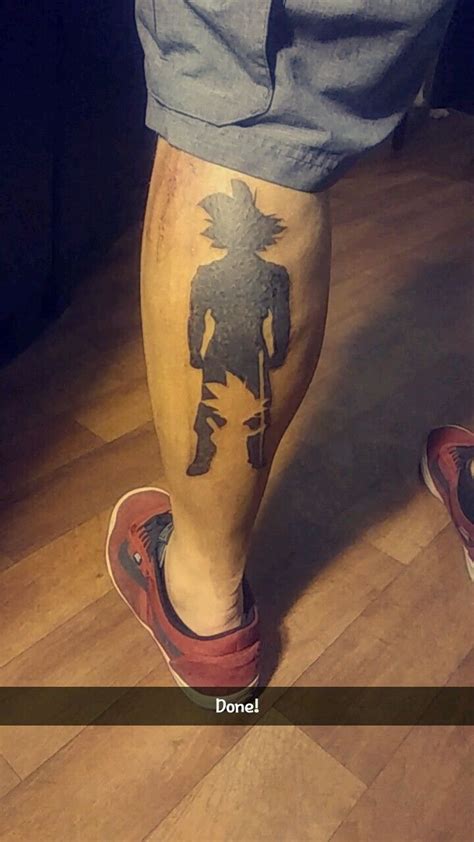 One Year Ago I Got My First Tattoo Son Goku Leg Tattoo Men Z Tattoo