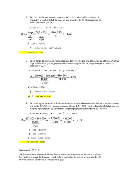 Estadistica semana 11 terminado En una población normal con media 72