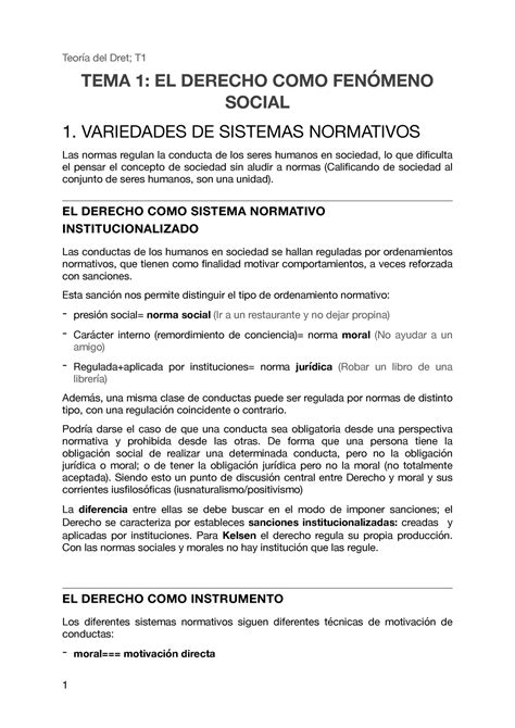 Tema 1 ¿es Necesario El Derecho Como Sociedad Tema 1 El Derecho