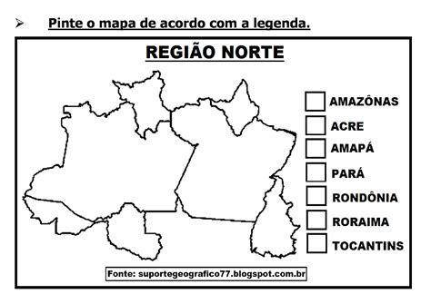 Mapa Regiao Norte Para Colorir REVOEDUCA