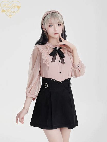 Jirai Kei Black And Pink Skirt Lace Box Pleated Skirt Honey Wardrobe