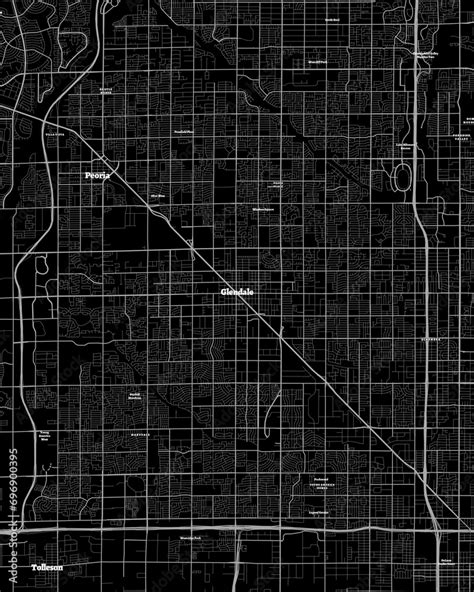 Glendale Arizona Map, Detailed Dark Map of Glendale Arizona Stock ...