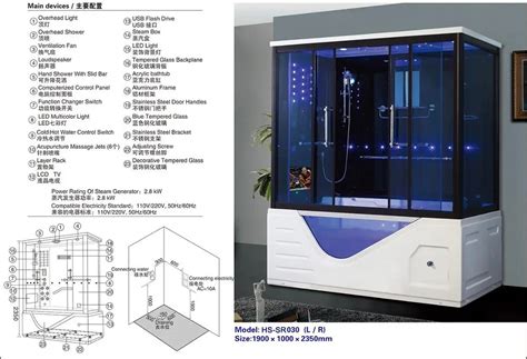 Modern Dubai Bathroom Acrylic Fiberglass Box Whirlpool Steam Shower Room With 6mm Tempered Glass