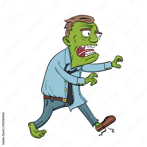 Cartoon Walking Zombie Stock Vector Adobe Stock