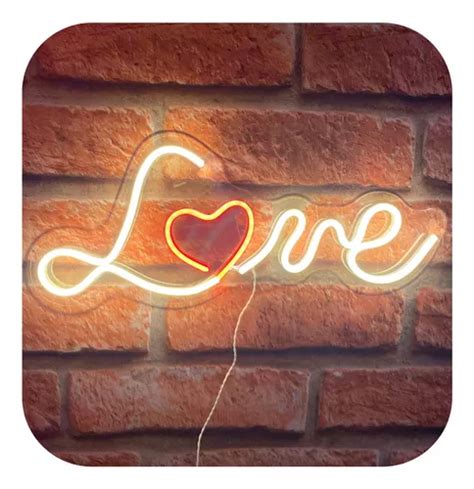 Lumin Ria Abajur Neon Led Love Amor Letreiro Personalizado