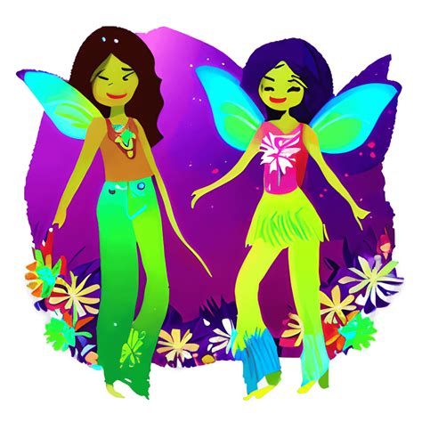 Hippie Fairies Digital Graphic Creative Fabrica