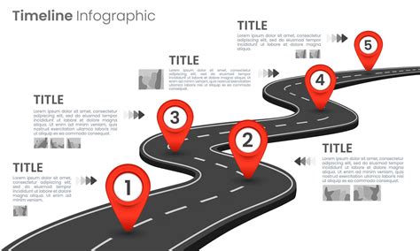 Business Road Map Timeline Infographic Five Points Milestone