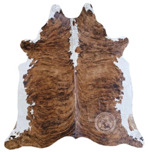 Brindle White Backbone Genuine Cowhide Rug Size 6 X 8 Top Quality