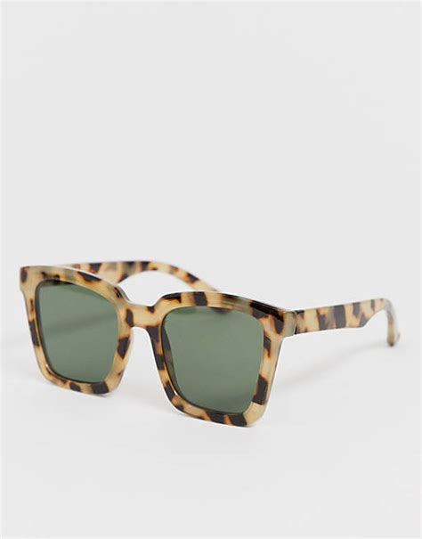 Asos Design Square Sunglasses In Milky Tort Asos