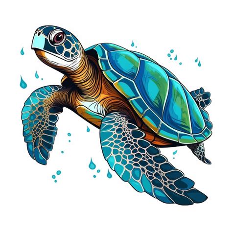 Ilustraci N Vectorial De Tortuga Marina Aislada Sobre Un Fondo Blanco