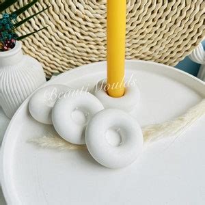 Small Candle Holder Silicone Mold Circle Candlesticks Mould Cement